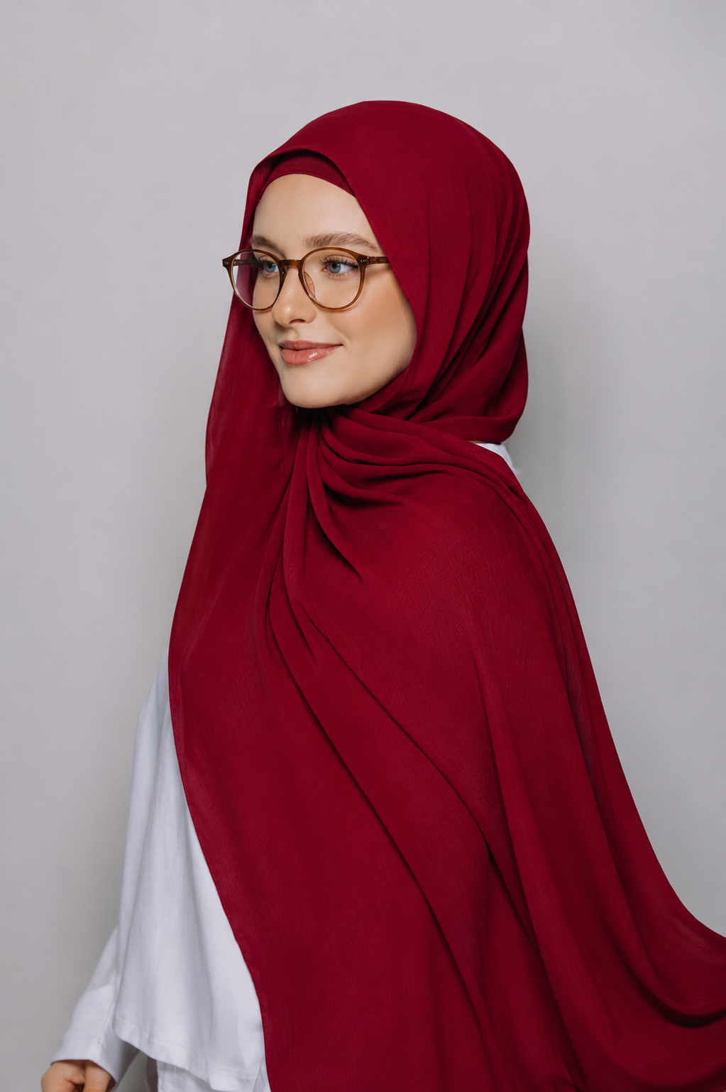 Burgundy(Rose)-Instant Chiffon Hijab