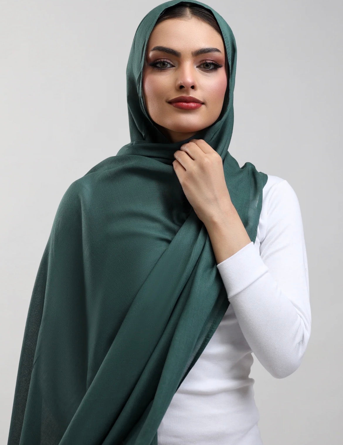 Bottle Green Plain Hijab