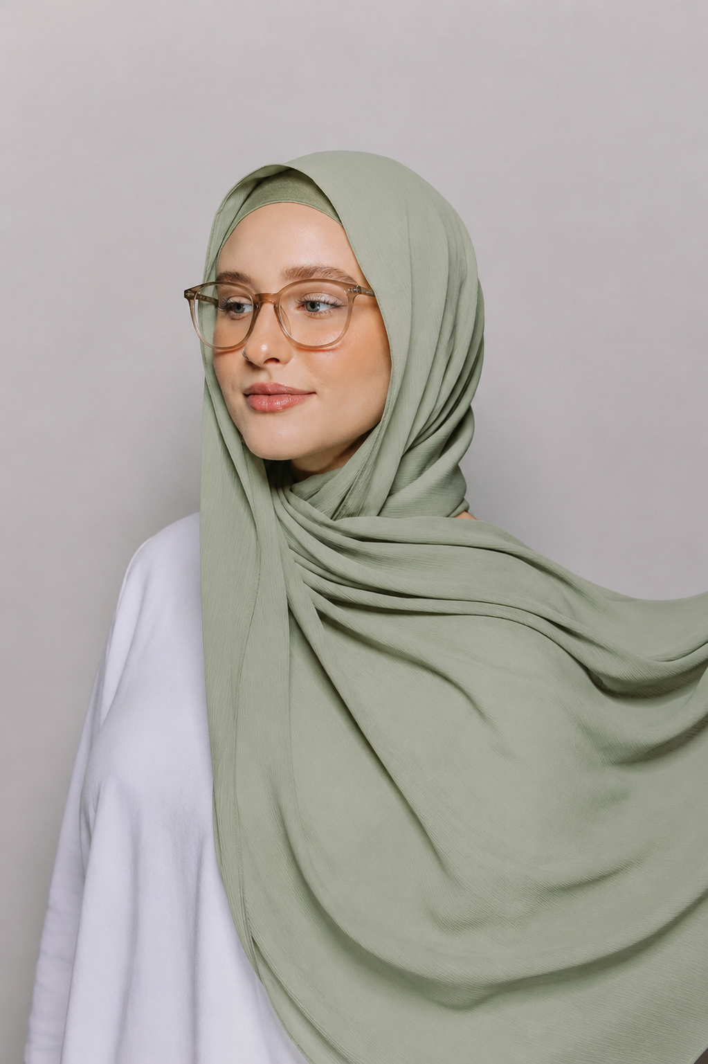 Sage Green-Instant Chiffon Hijab