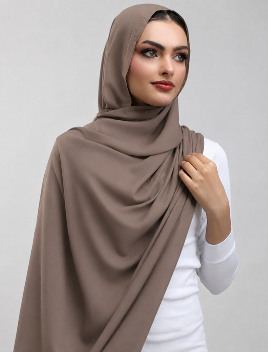 Ash Brown Plain Hijab