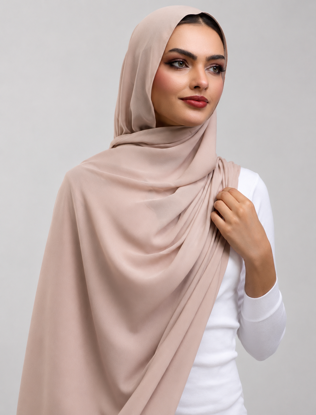 Nude Beige Plain Hijab