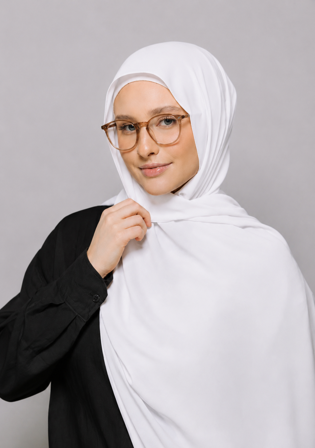 White -Instant Hijab With Built in Magnets
