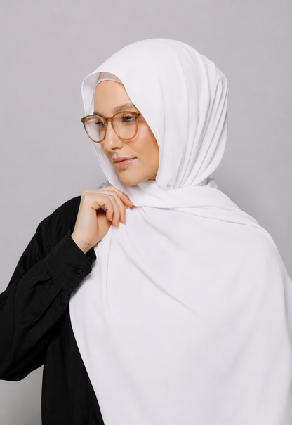 White -Instant Hijab With Built in Magnets