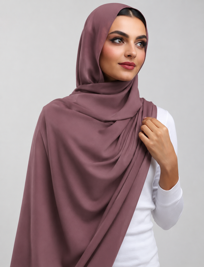 Rose Wine Plain Hijab