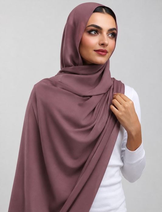 Rose Wine Plain Hijab