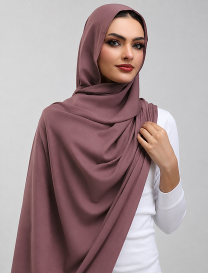 Rose Wine Plain Hijab