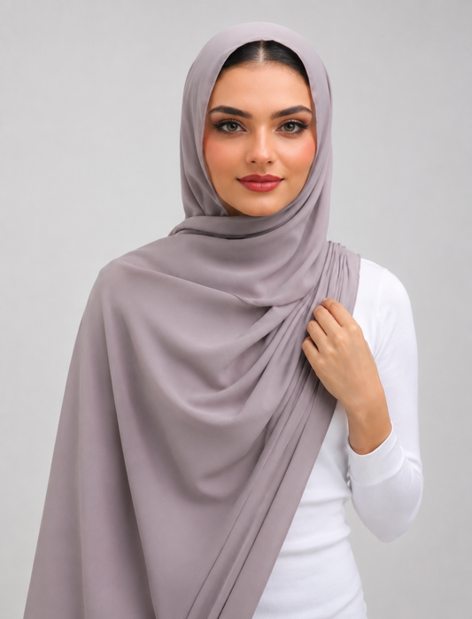 Dusty Grey Plain Hijab