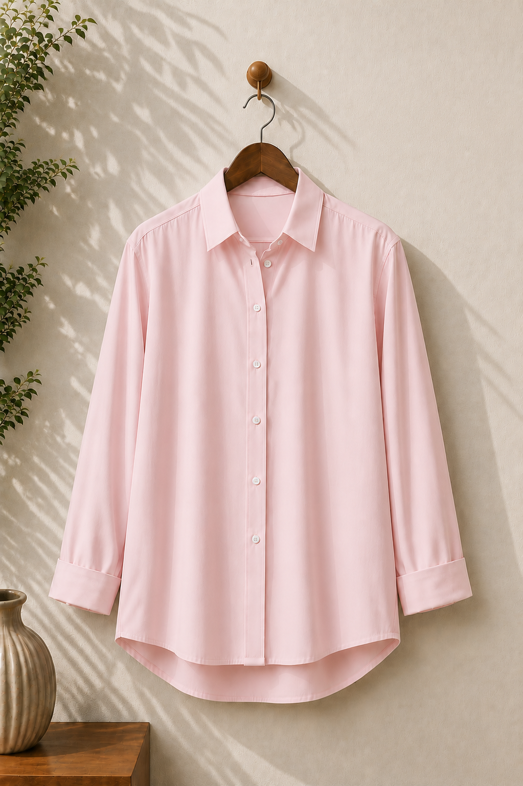 BABY PINK BUTTON DOWN SHIRT