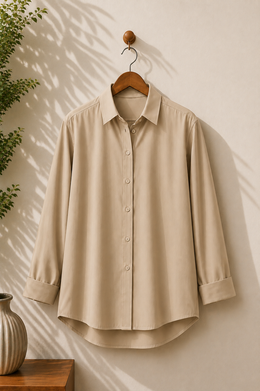 BEIGE BUTTON DOWN SHIRT