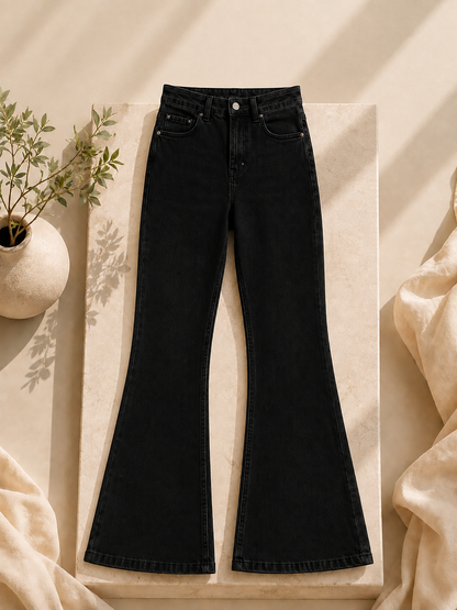 BLACK BELL BOTTOM JEANS