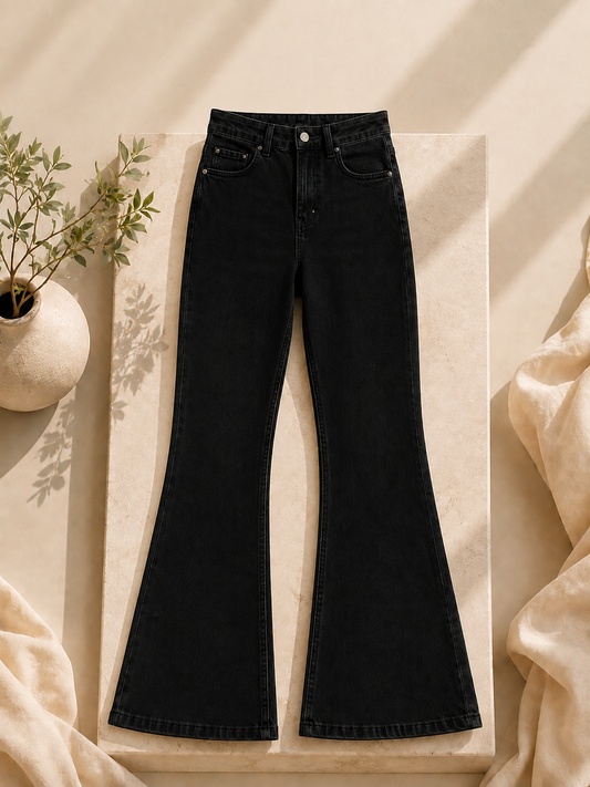 BLACK BELL BOTTOM JEANS