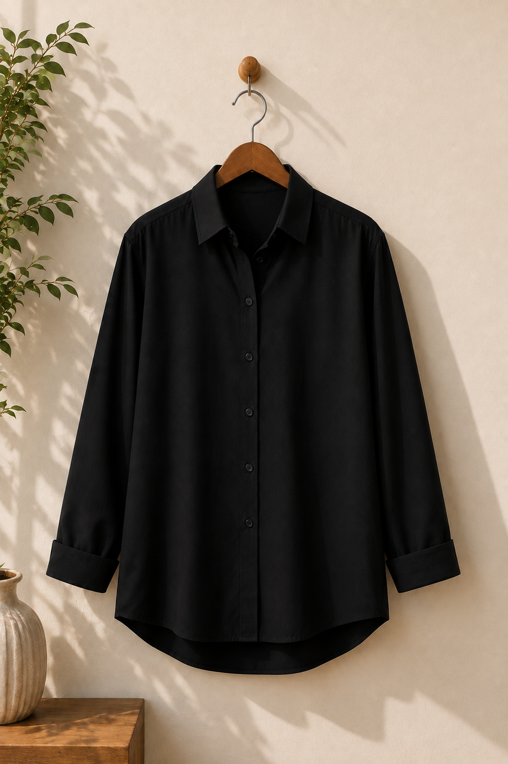 BLACK BUTTON DOWN SHIRT