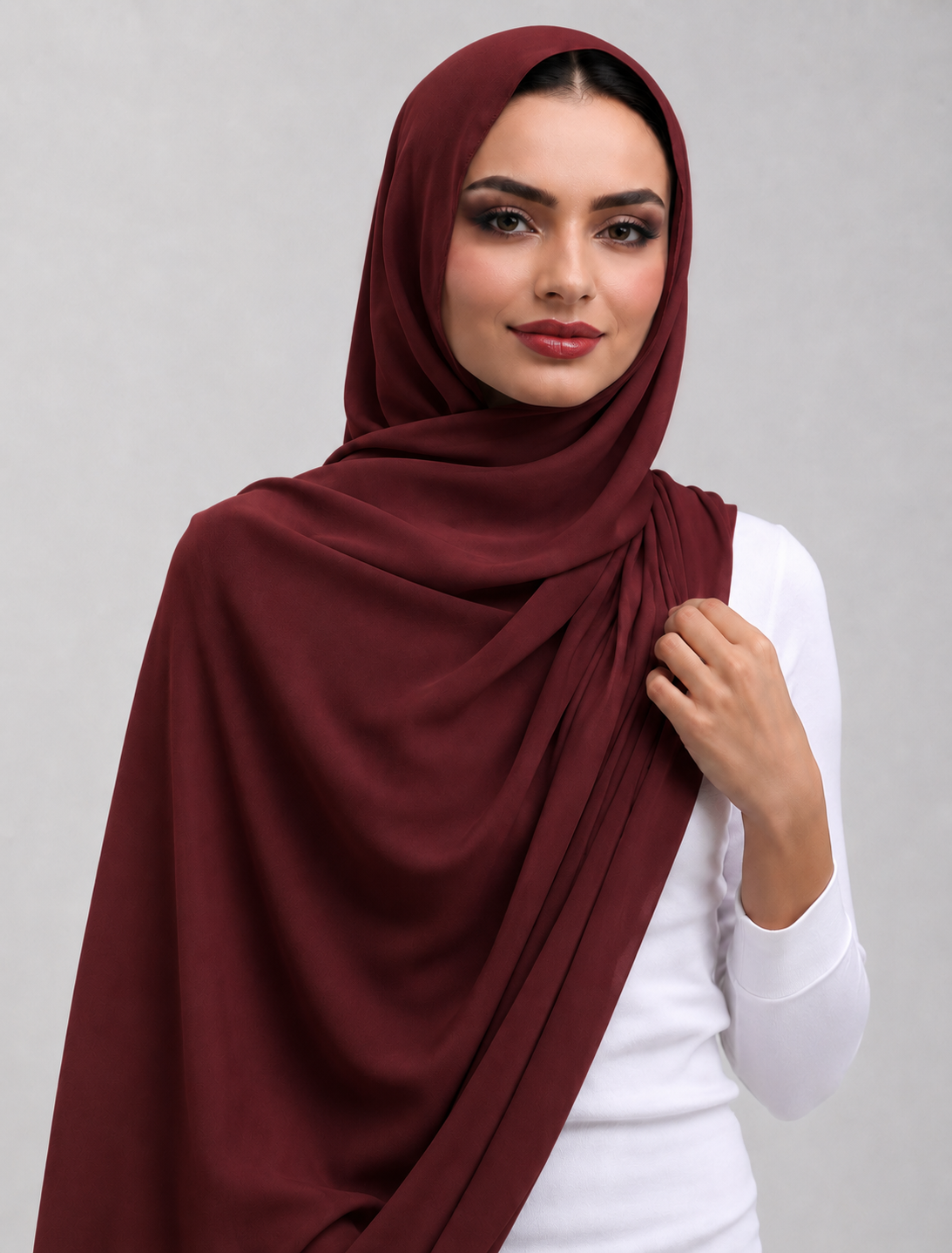 Deep Burgundy Plain Hijab