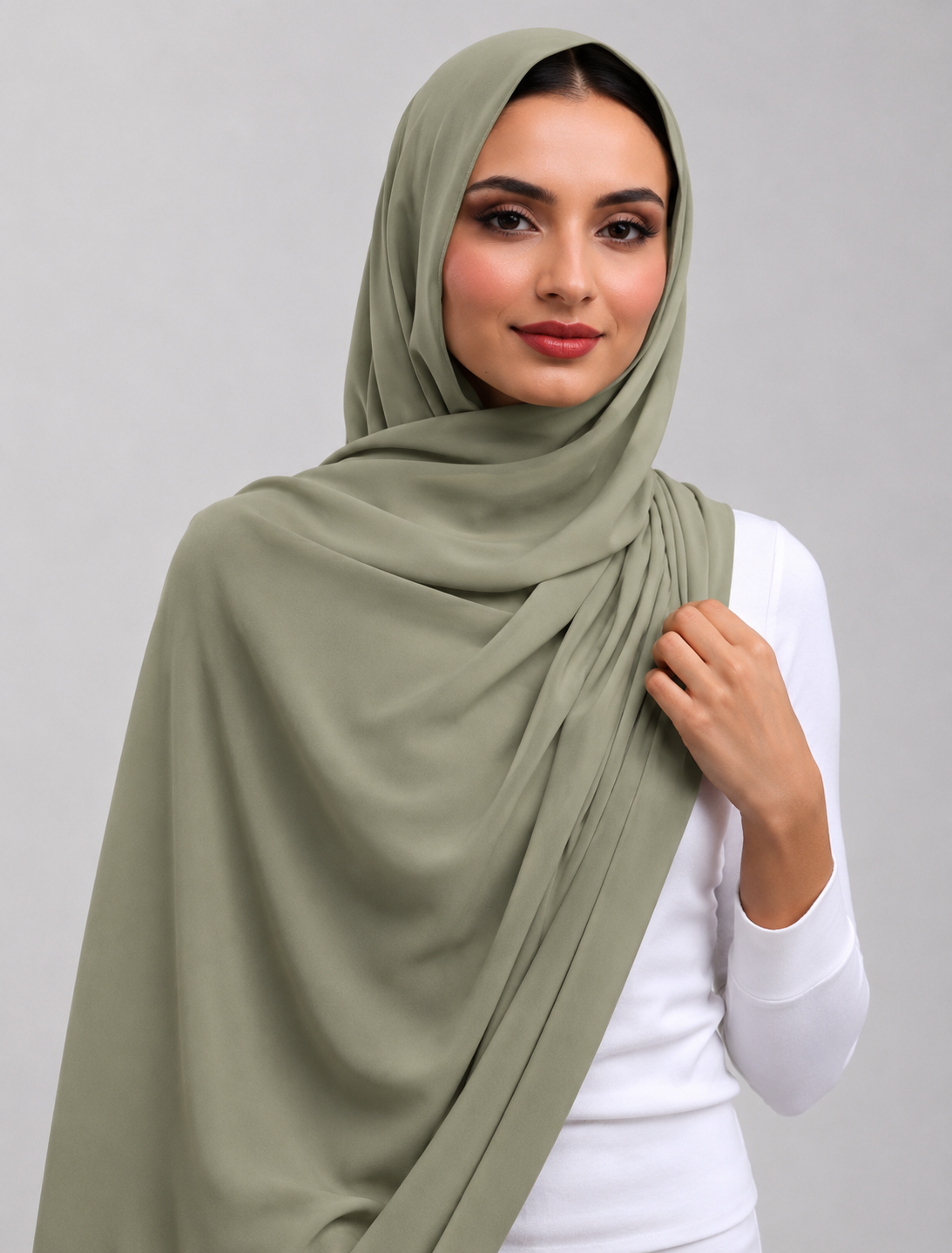 Soft Olive Plain Hijab