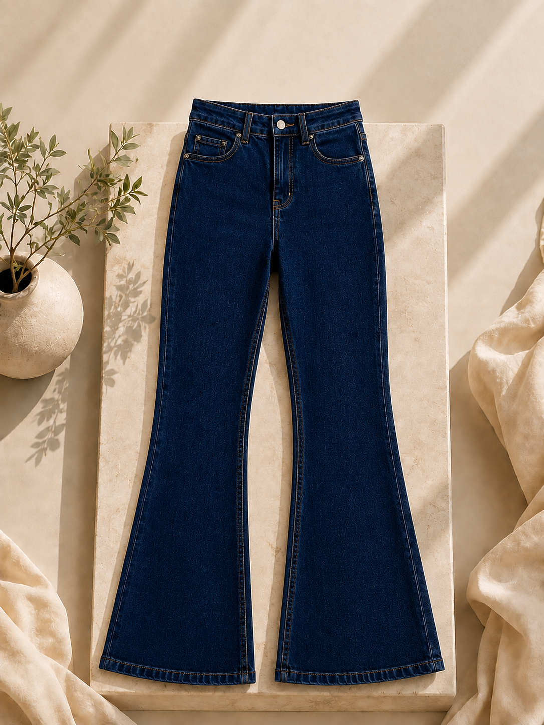 DARK BLUE BELL BOTTOM JEANS