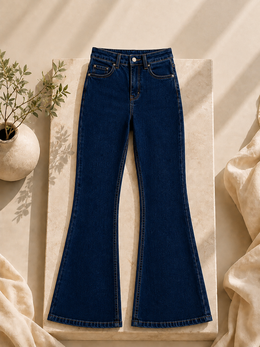 DARK BLUE BELL BOTTOM JEANS
