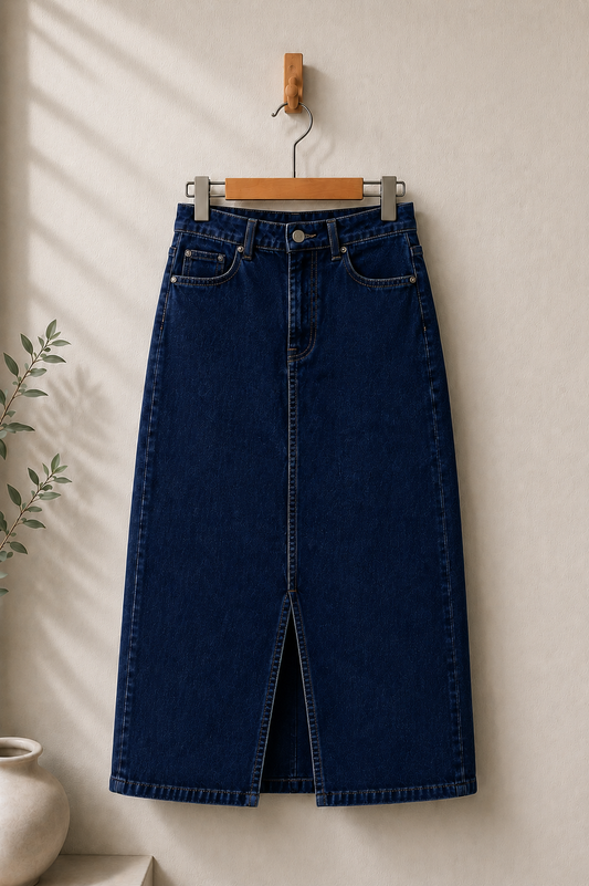 DARK BLUE DENIM SKIRT
