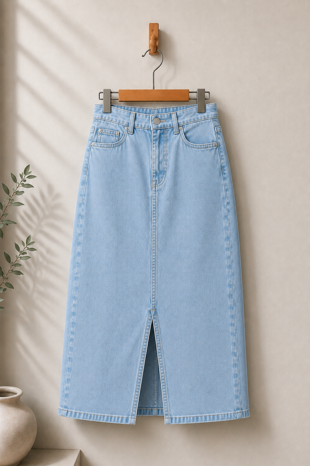 ICE BLUE DENIM SKIRT