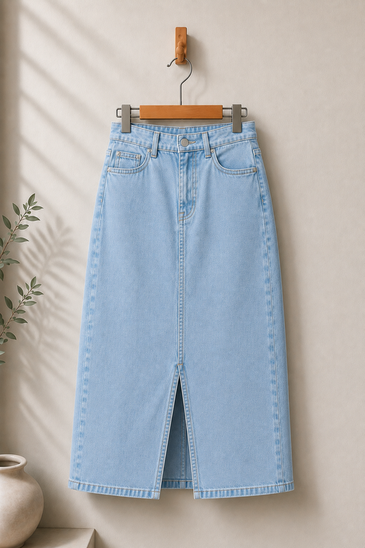 ICE BLUE DENIM SKIRT
