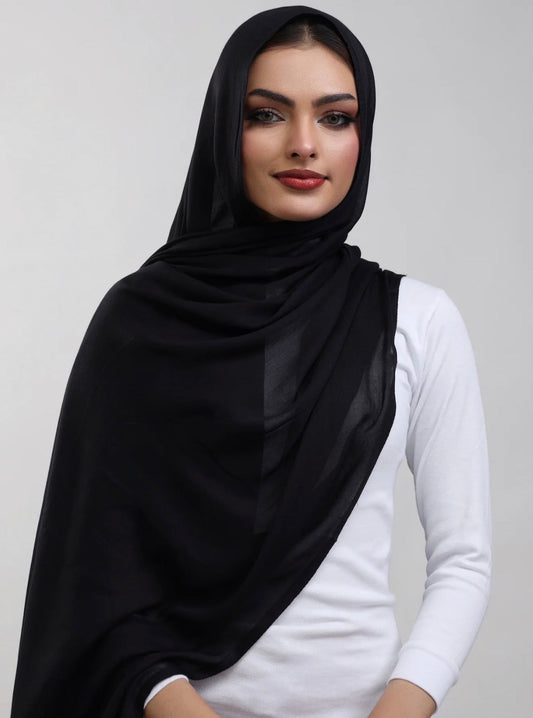 Black Plain Hijab