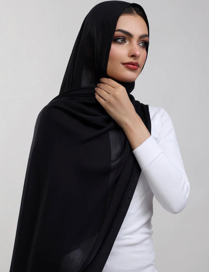 Black Plain Hijab