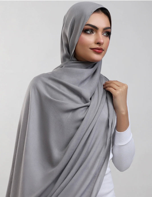 Grey Plain Hijab
