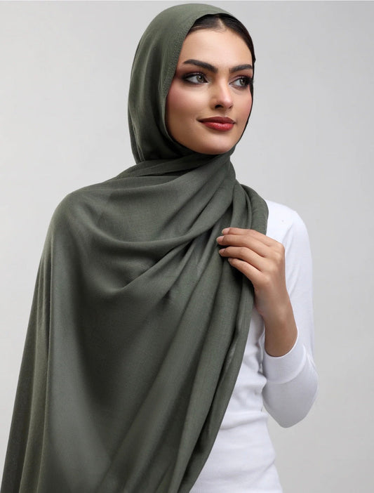 Olive Green Plain Hijab