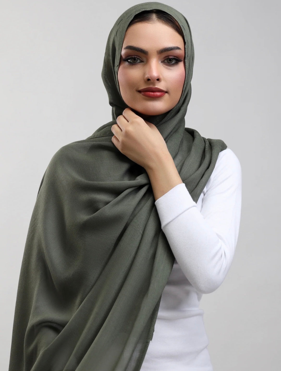 Olive Green Plain Hijab