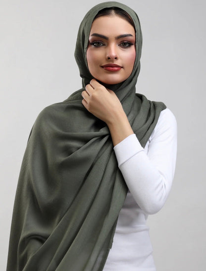 Olive Green Plain Hijab