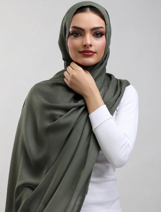 Olive Green Plain Hijab