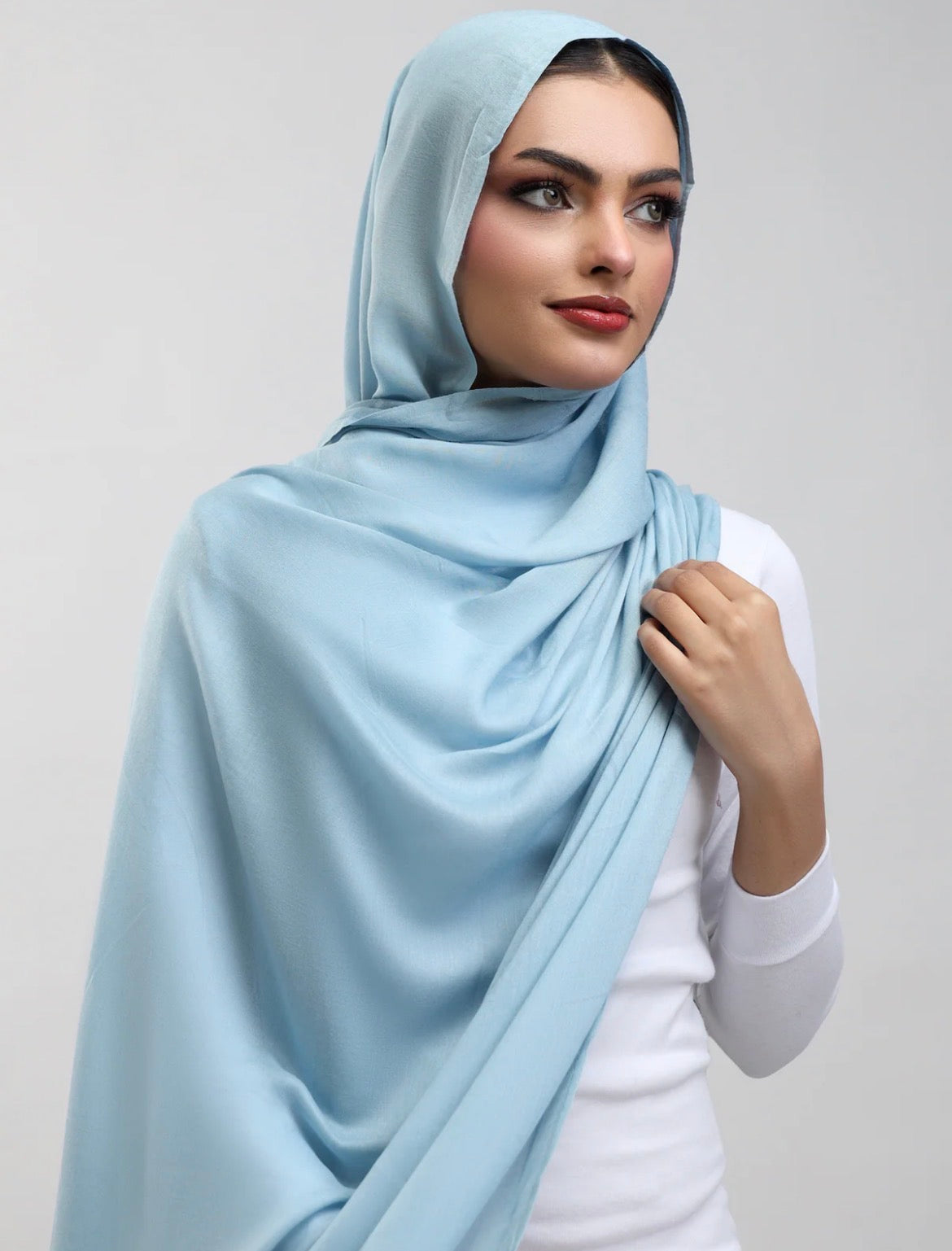 Sky-Blue Plain Hijab