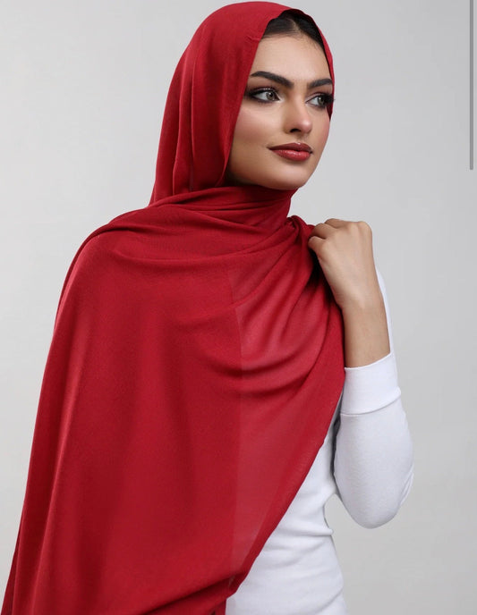 Red Plain Hijab
