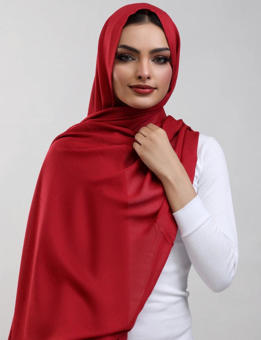 Red Plain Hijab