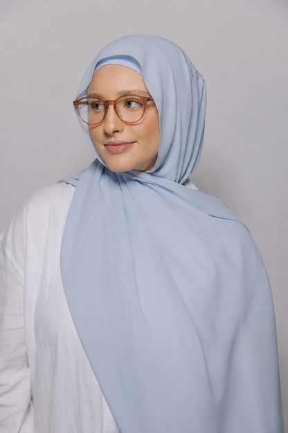 Ice-Blue-Instant Chiffon Hijab
