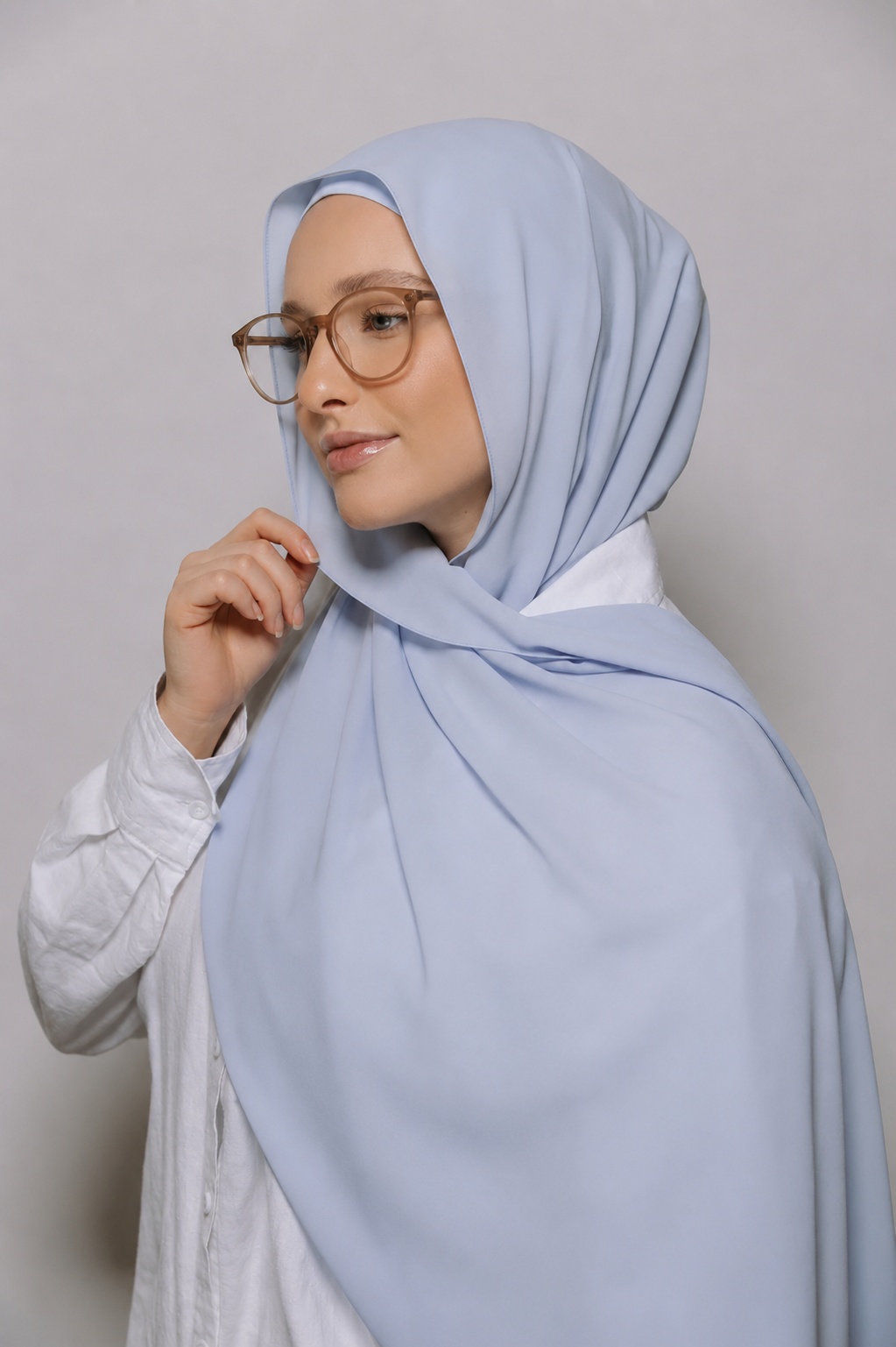 Ice-Blue-Instant Chiffon Hijab