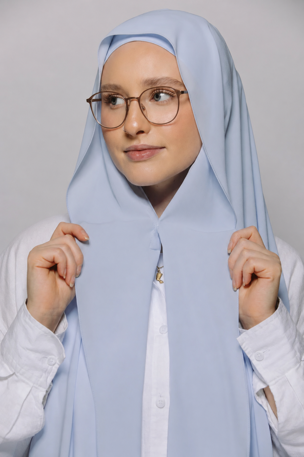 Ice-Blue-Instant Chiffon Hijab