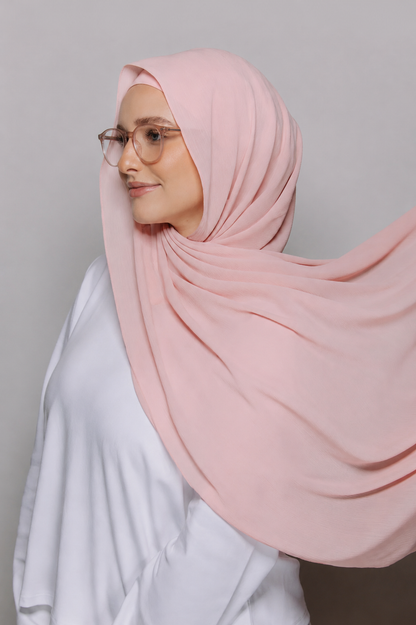 Blush Pink-Instant Chiffon Hijab