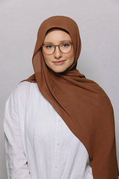 Rust Brown-Instant Chiffon Hijab