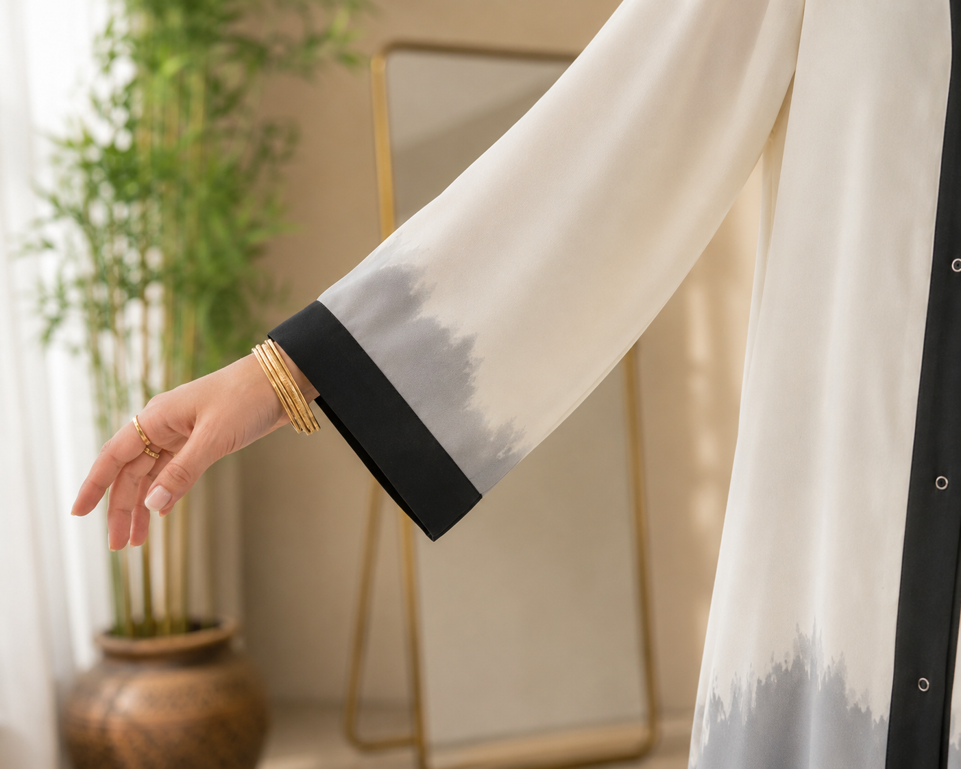 Midnight Mist Ombre Front Open Abaya