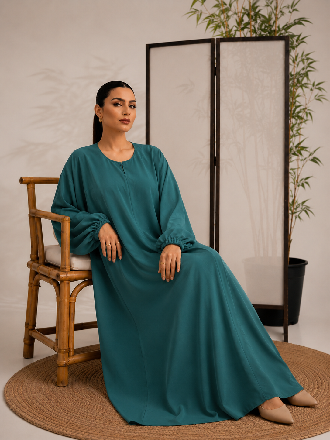 Emerald Teal Classic Abaya