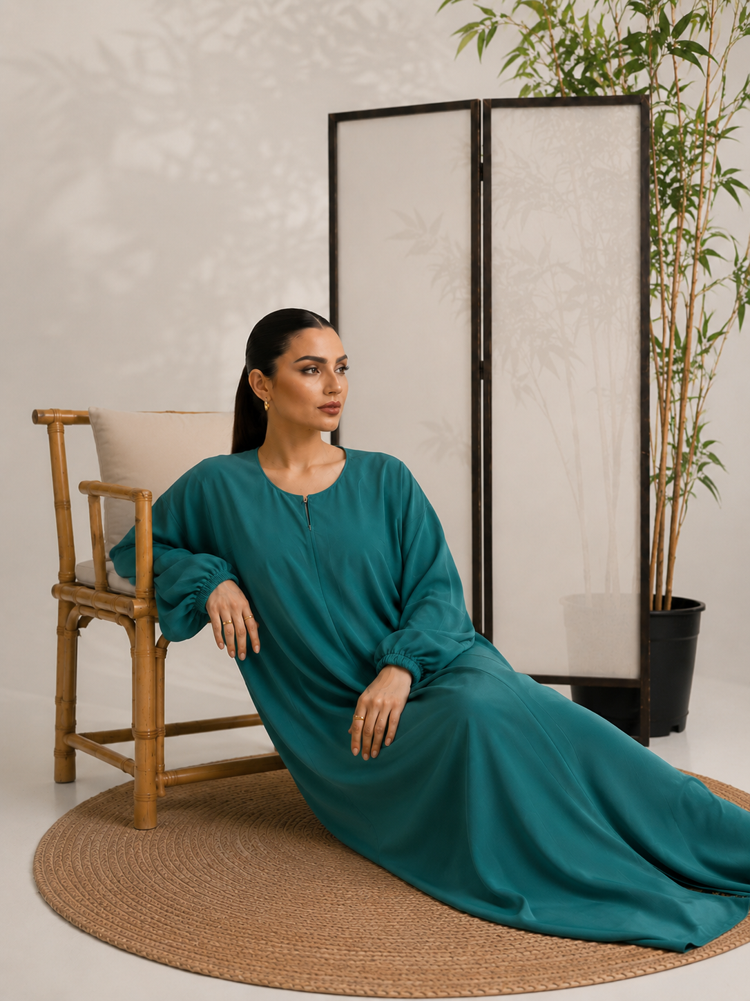 Emerald Teal Classic Abaya