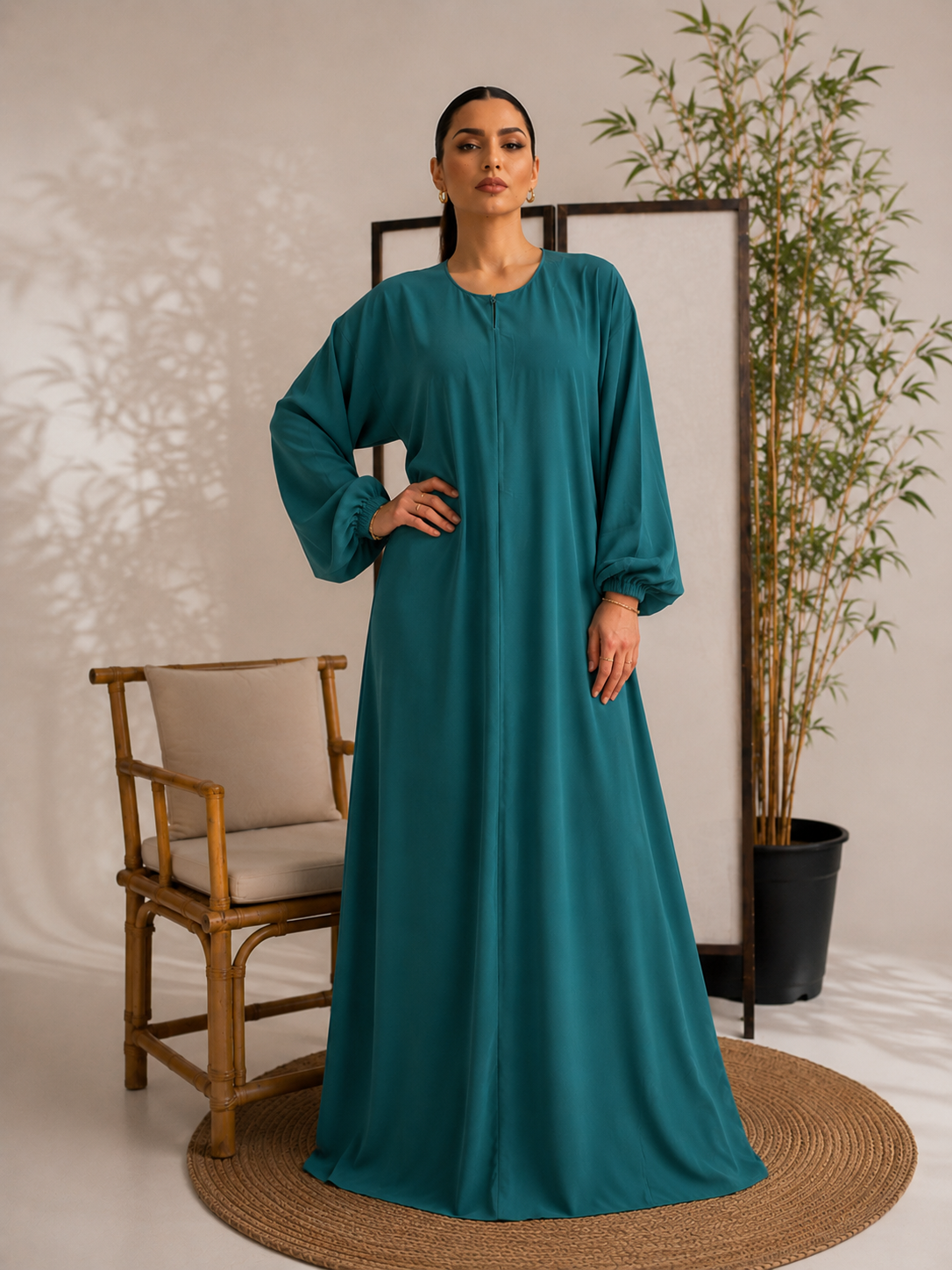 Emerald Teal Classic Abaya