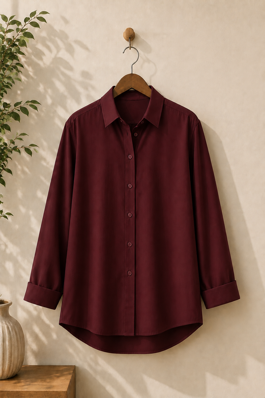 MAROON BUTTON DOWN SHIRT