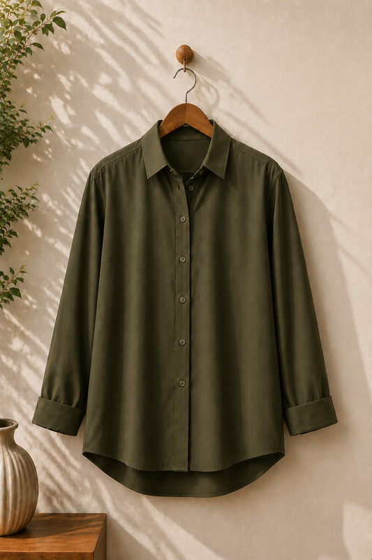 OLIVE GREEN BUTTON DOWN SHIRT