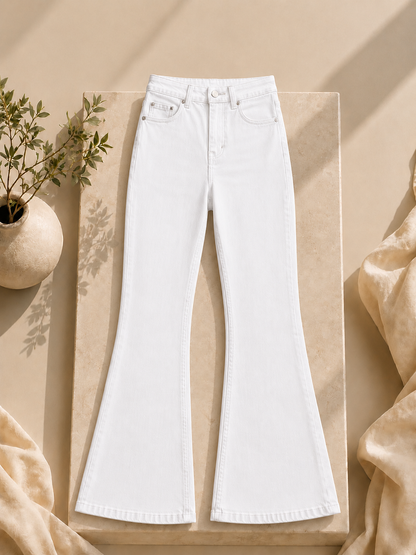 WHITE BELL BOTTOM JEANS