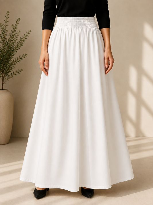 WHITE MAXI SKIRTS
