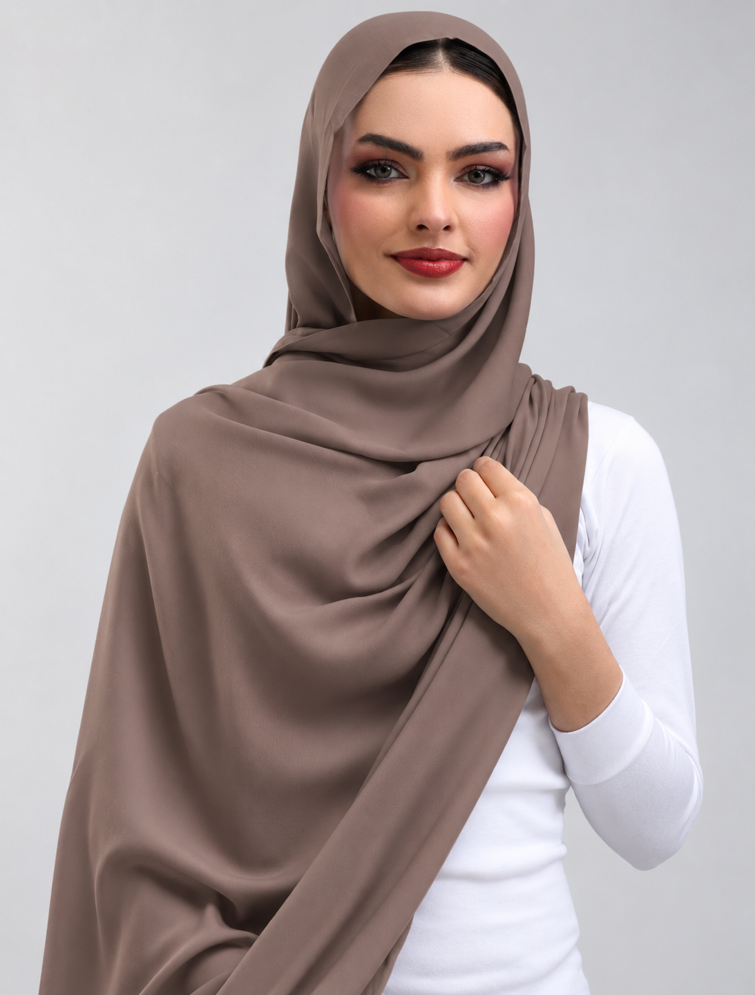 Ash Brown Plain Hijab