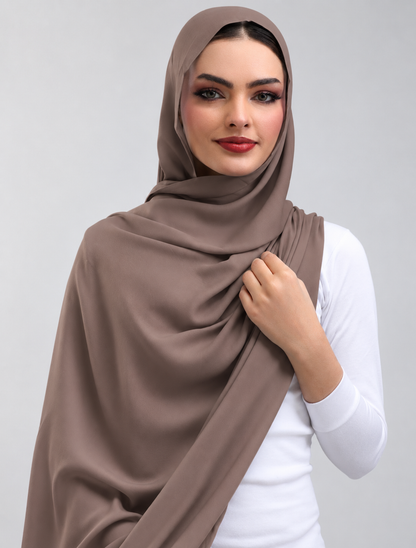 Ash Brown Plain Hijab