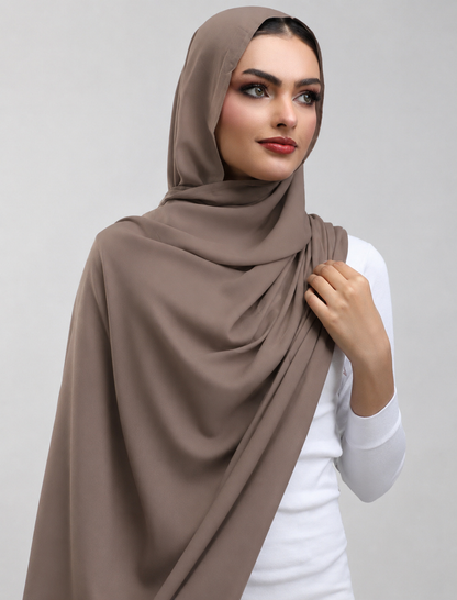 Ash Brown Plain Hijab